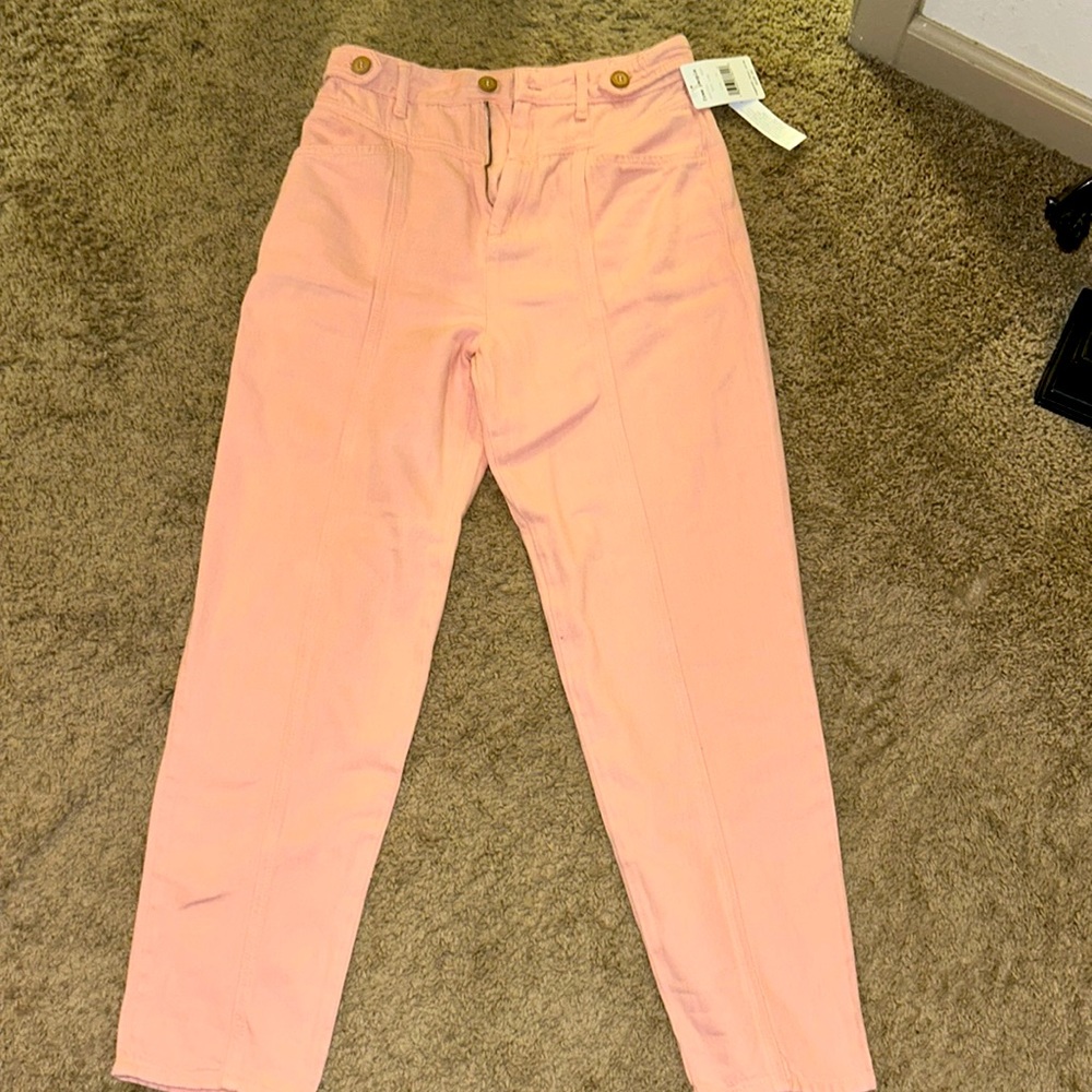 FREE PEOPLE City Of Lights Jeans Soft Pink